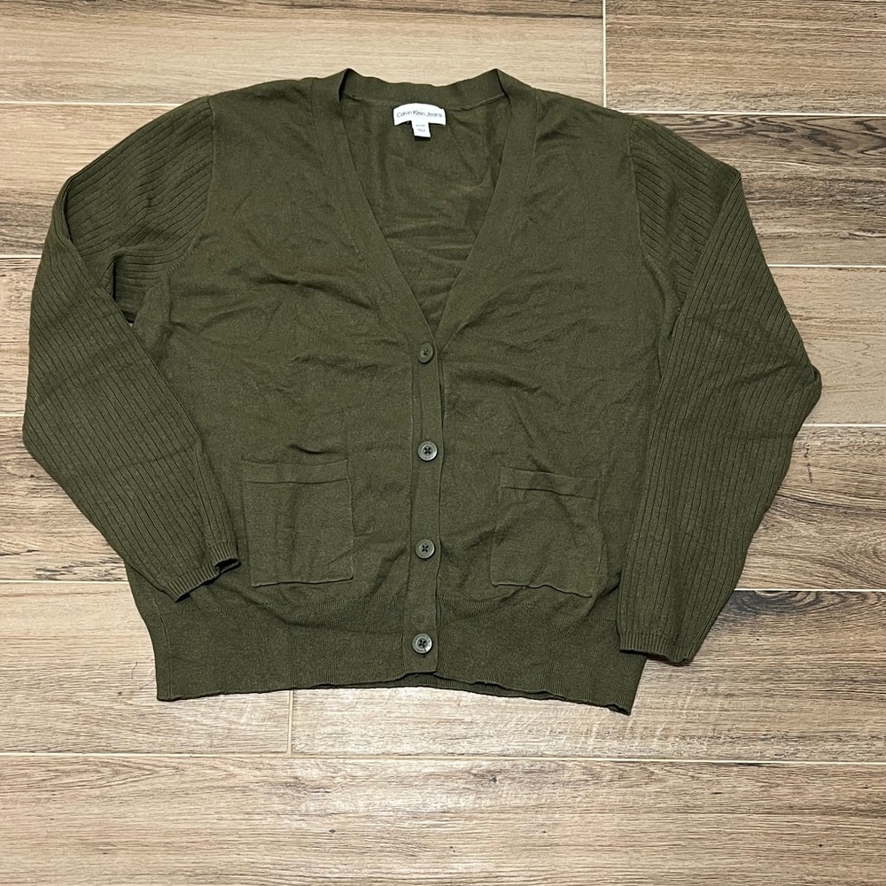 Calvin Klein Jeans Olive Green Cardigan